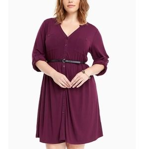 Torrid Size 1 Plum Shirt Dress